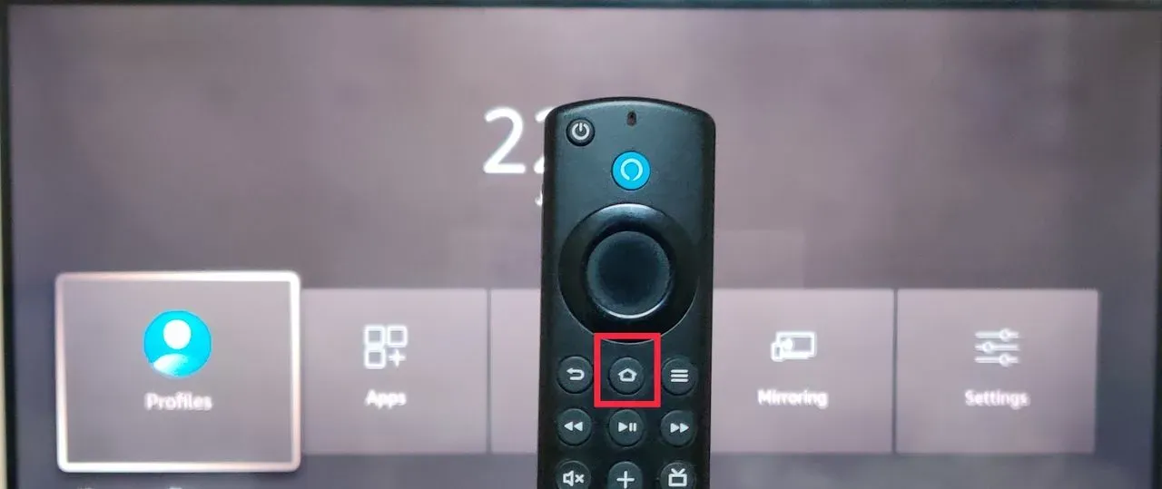 Image showing Home button selection on remote